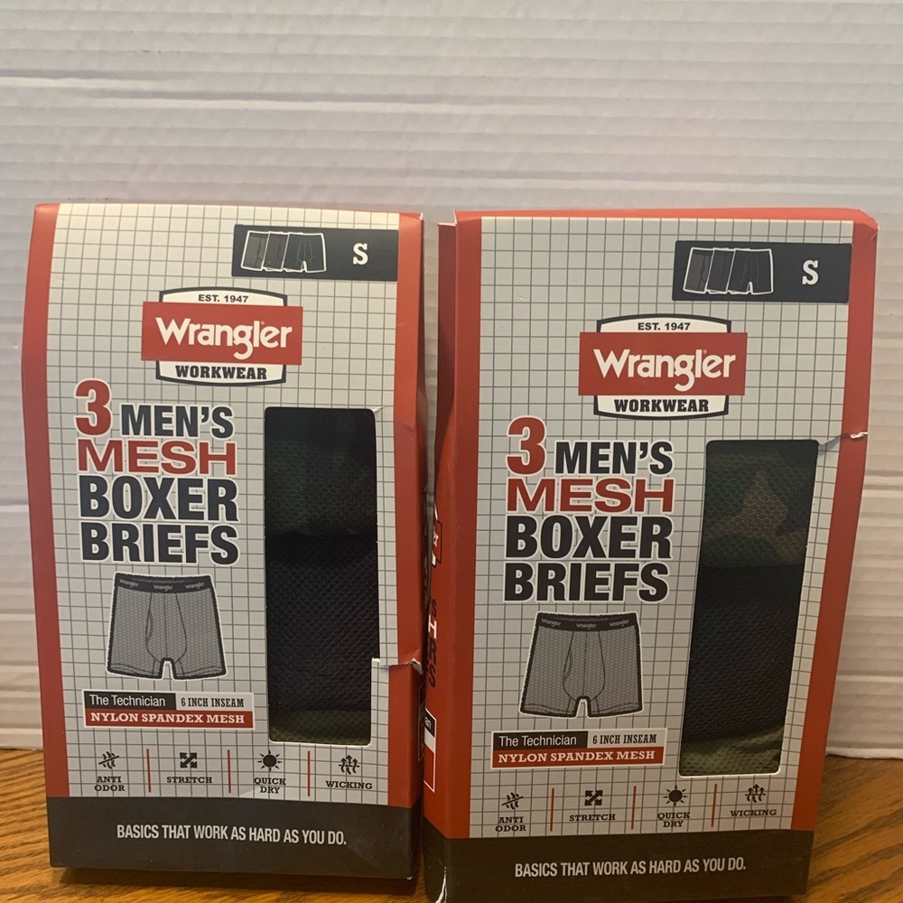 Wrangler 2packs of 3 total of 6 Mesh Boxer Briefs Premium Comfort size Small - Picture 2 of 7